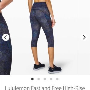 Lululemon Fast and Free Crop Polar Lights